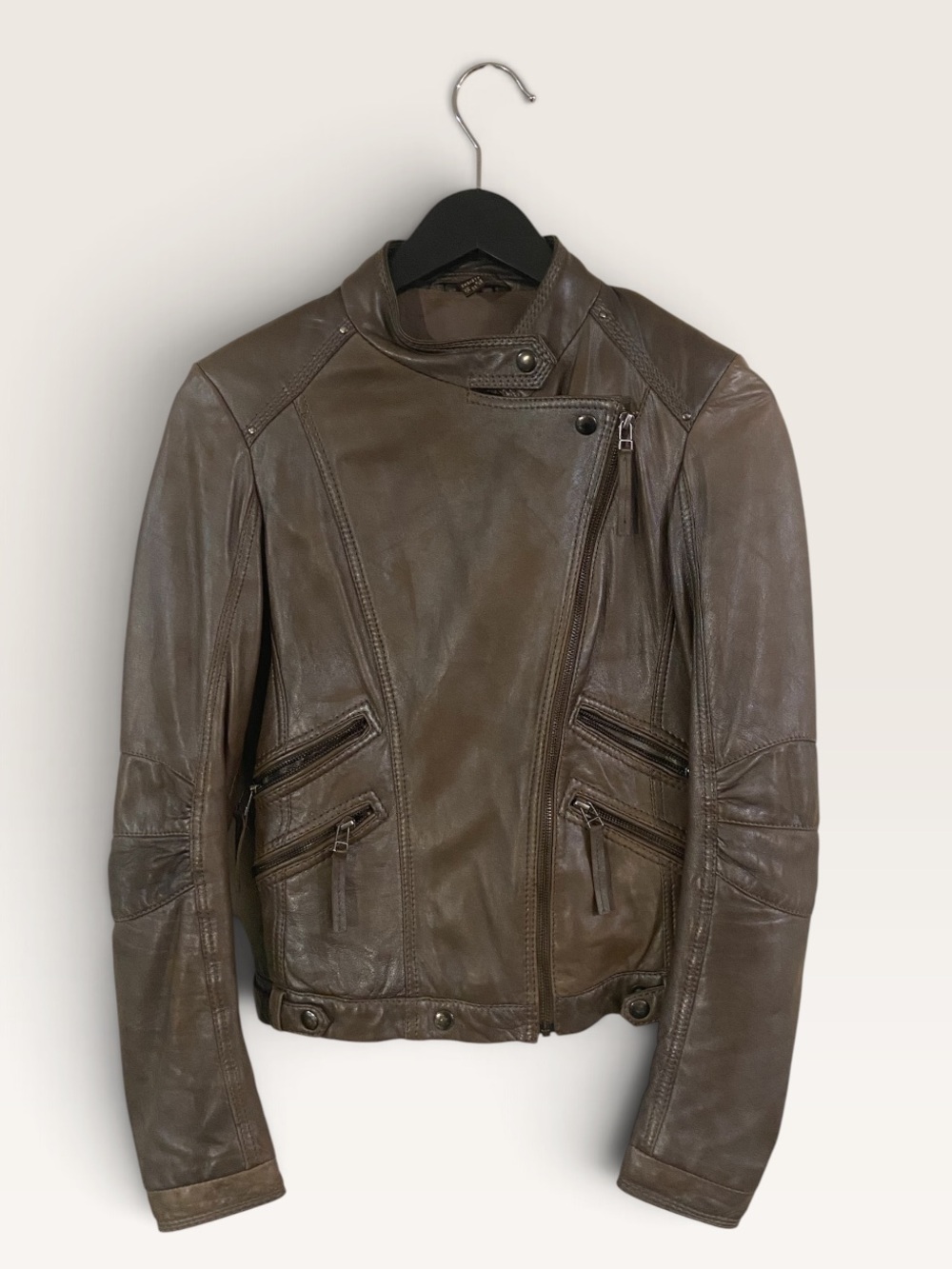 🖤 RARE FIND 🖤 Danier Leather Vintage House of Rock Goth Moto Jacket Size 2XS